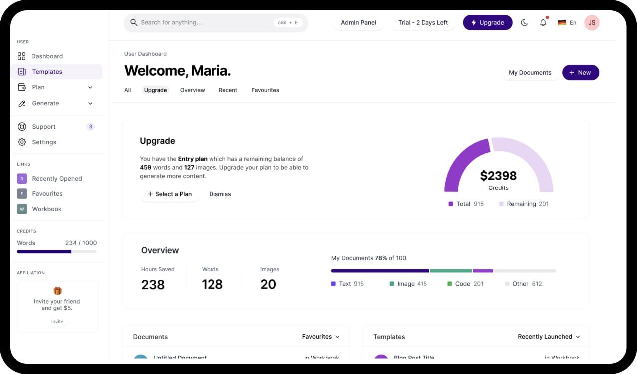 MXAI Dashboard Mockup